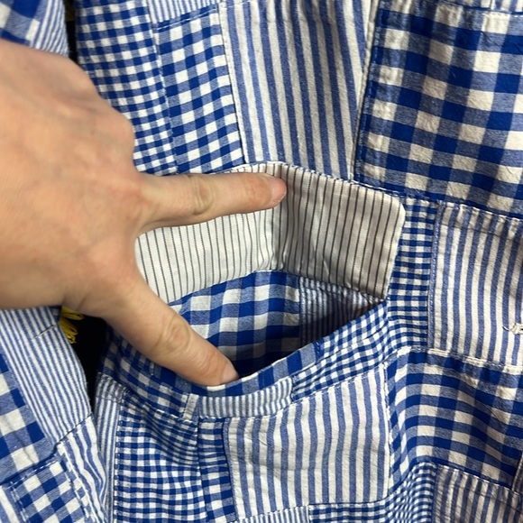 Brooks Brothers Patchwork Buffalo Plaid Blue Quilted Blazer Jacket Preppy Cotton - Picture 8 of 14